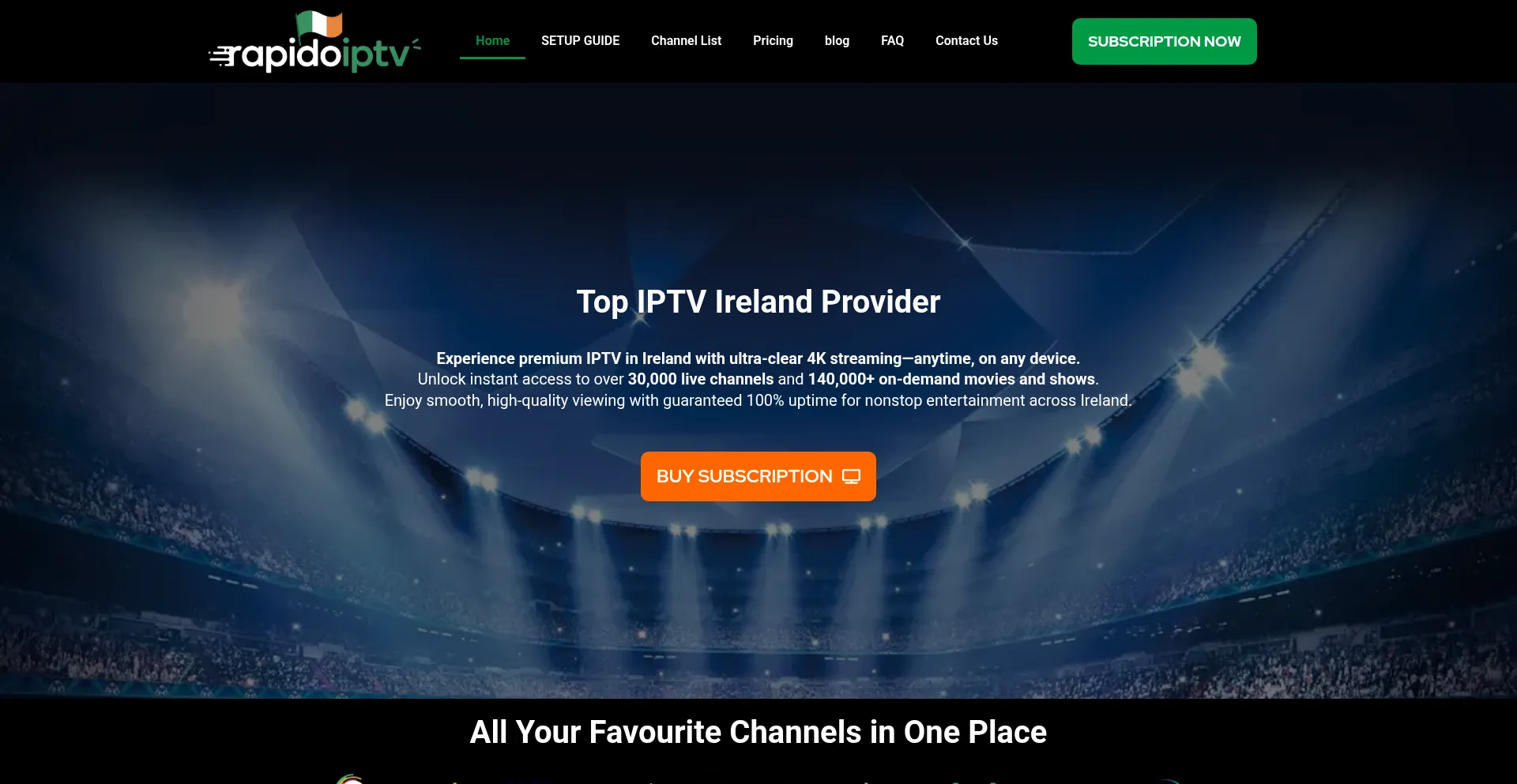 Website screenshot of Rapidoiptv.com