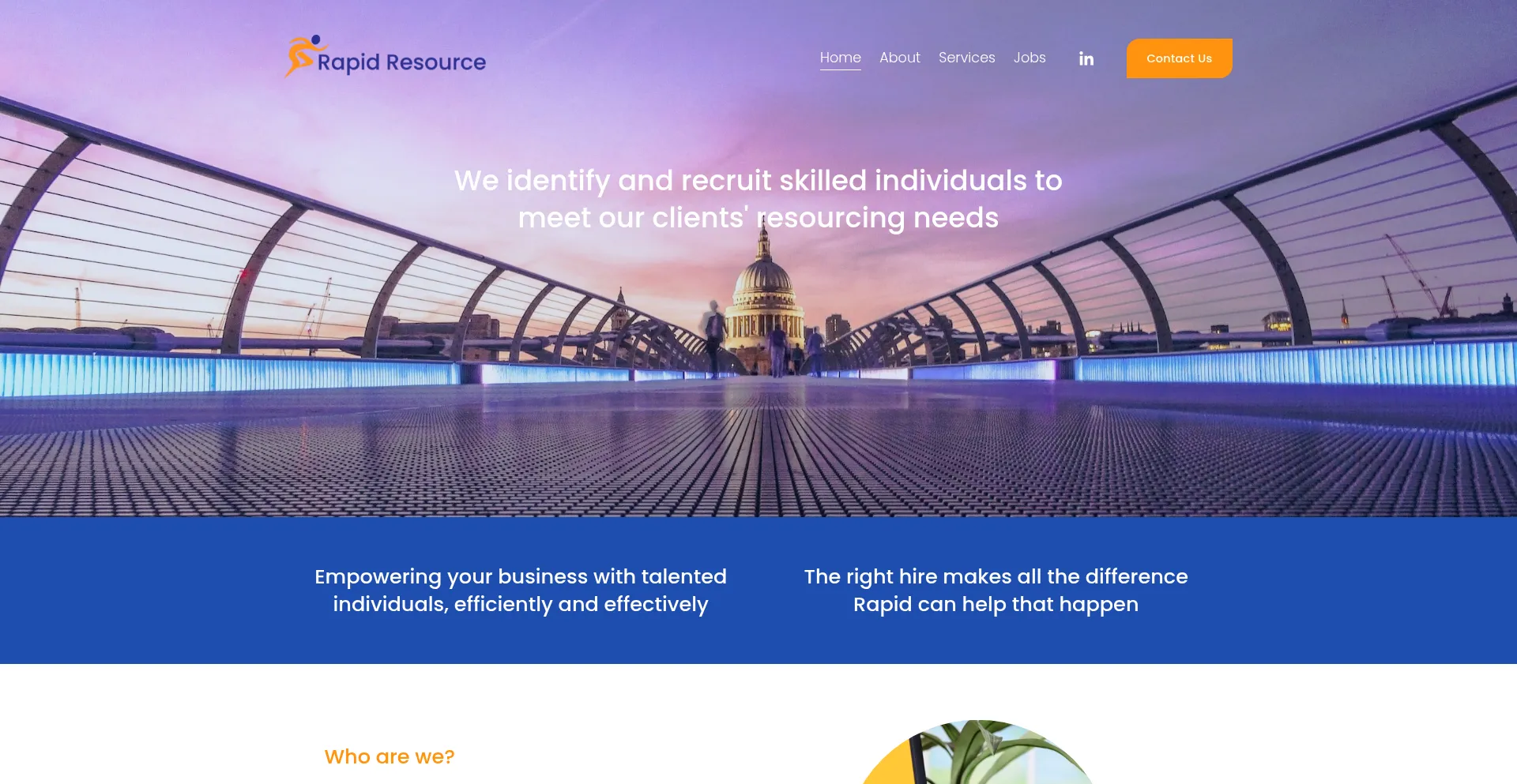 Website screenshot of Rapidresource.co.uk