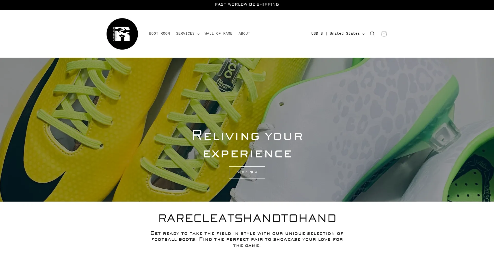 Website screenshot of Rarecleatshandtohand.com