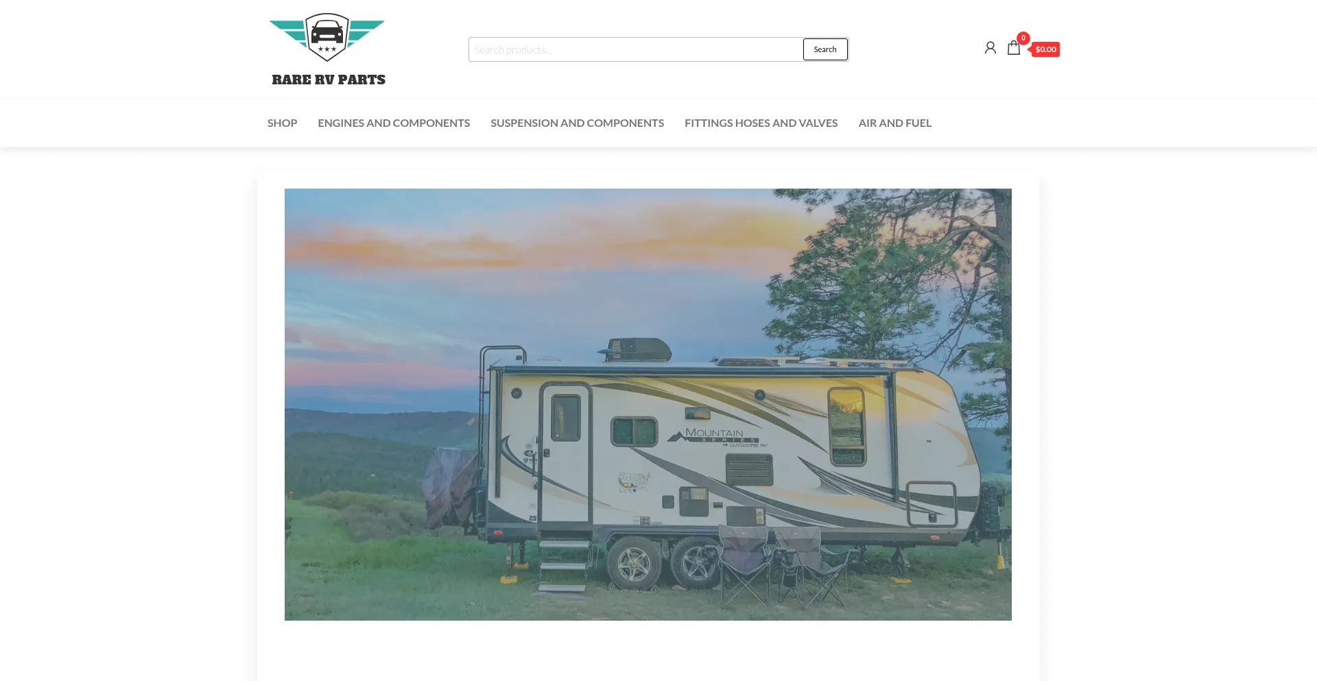 Website screenshot of Rarervparts.com