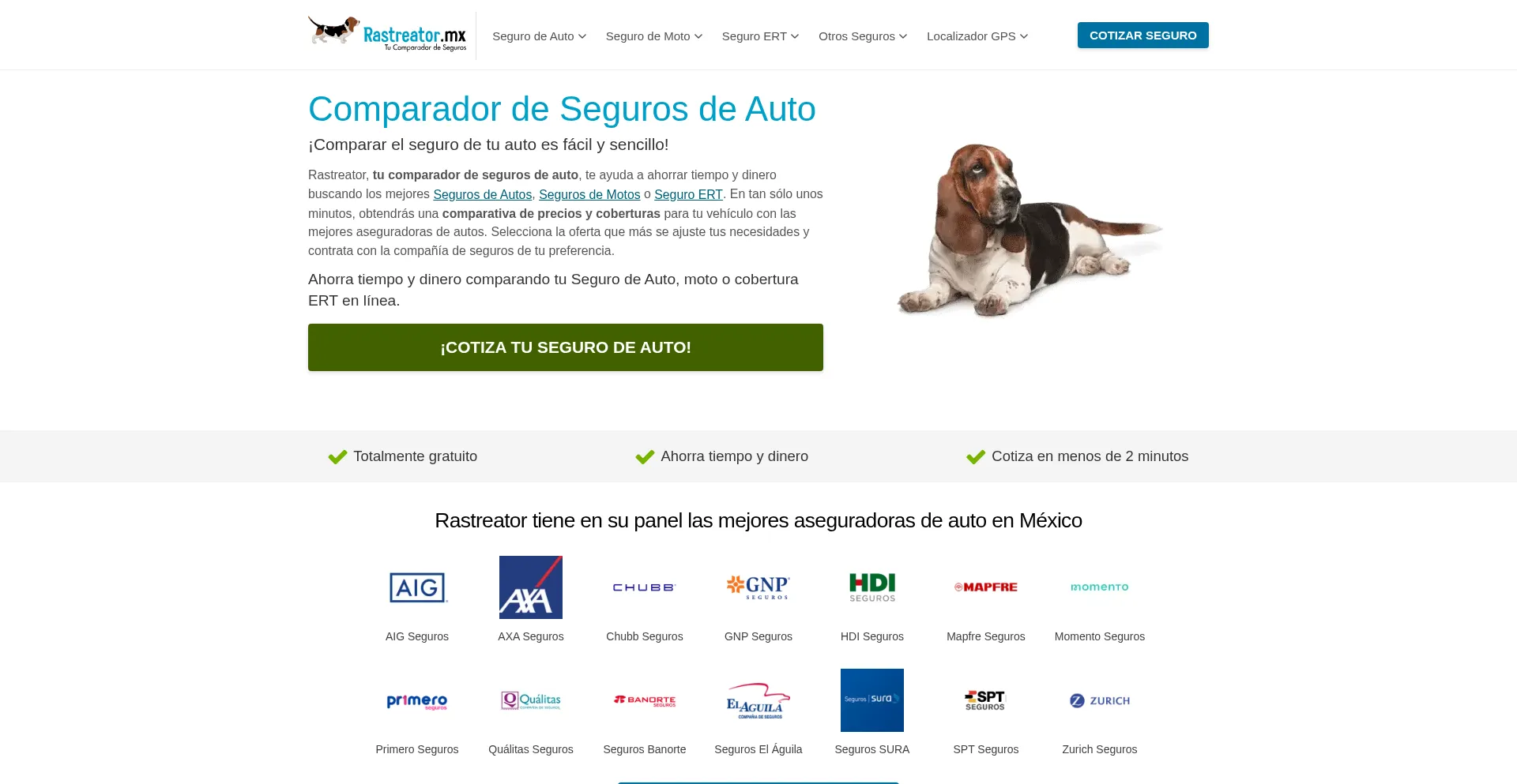 Website screenshot of Rastreator.mx