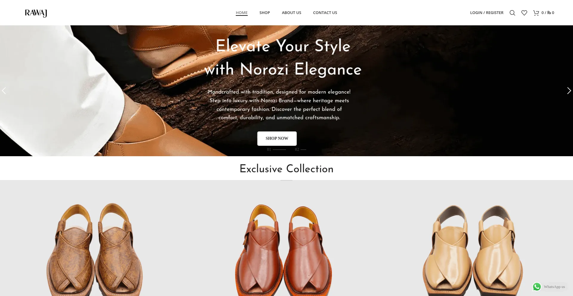 Website screenshot of Rawaj.com.pk