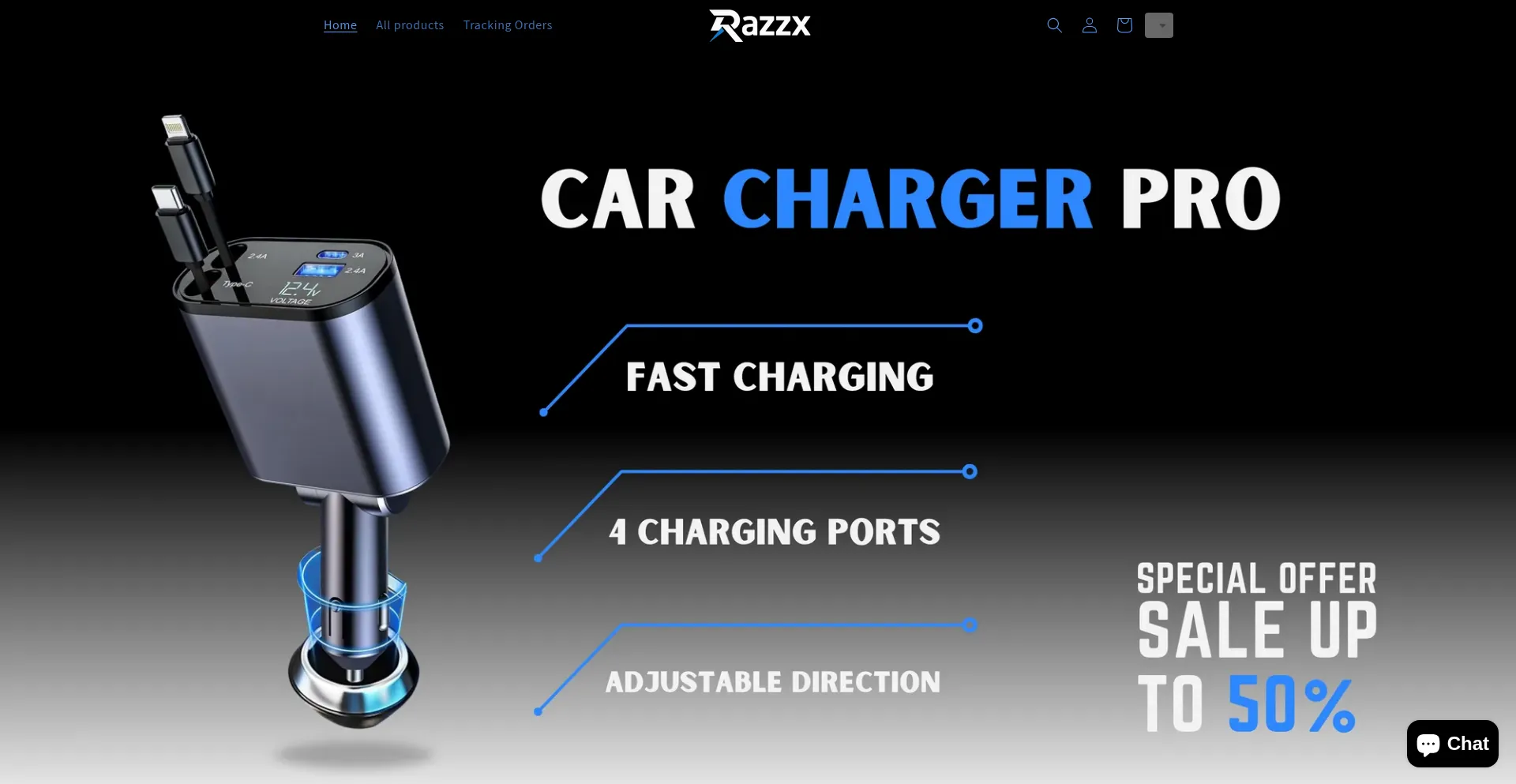 Website screenshot of Razzx.com