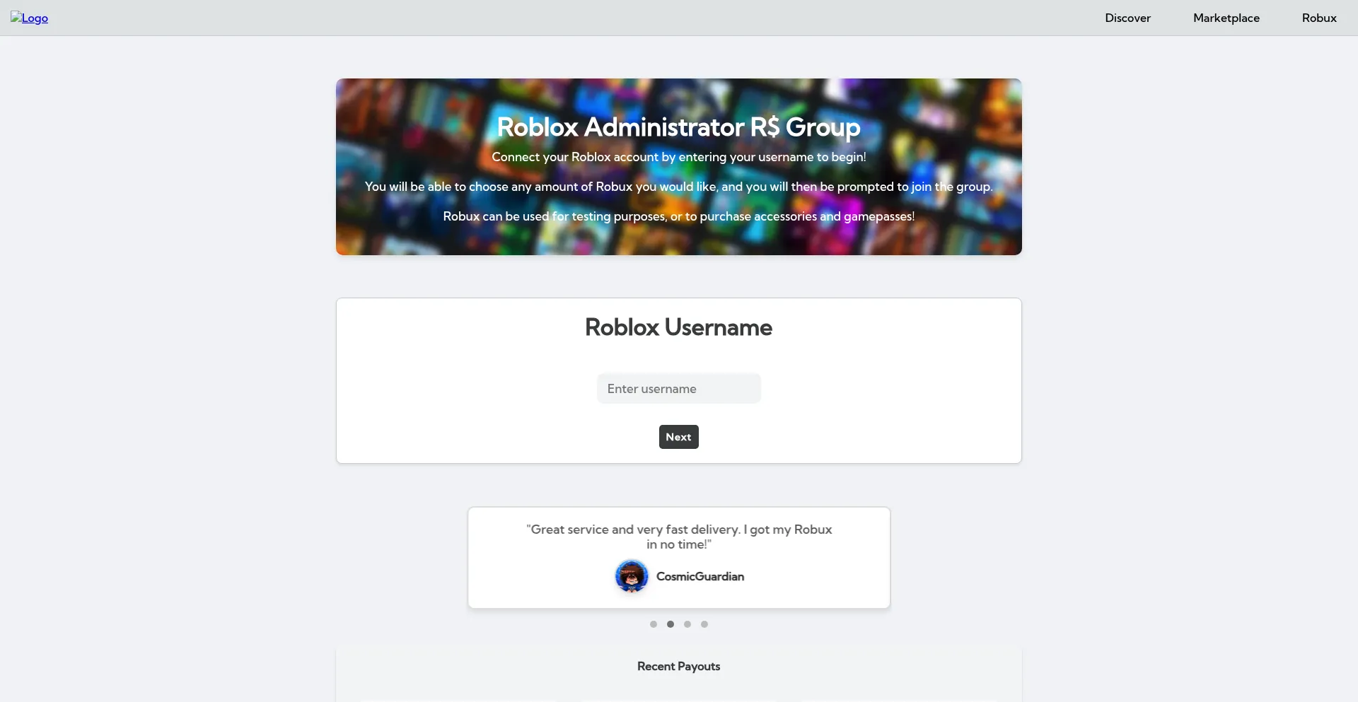 Website screenshot of Rb2.lol