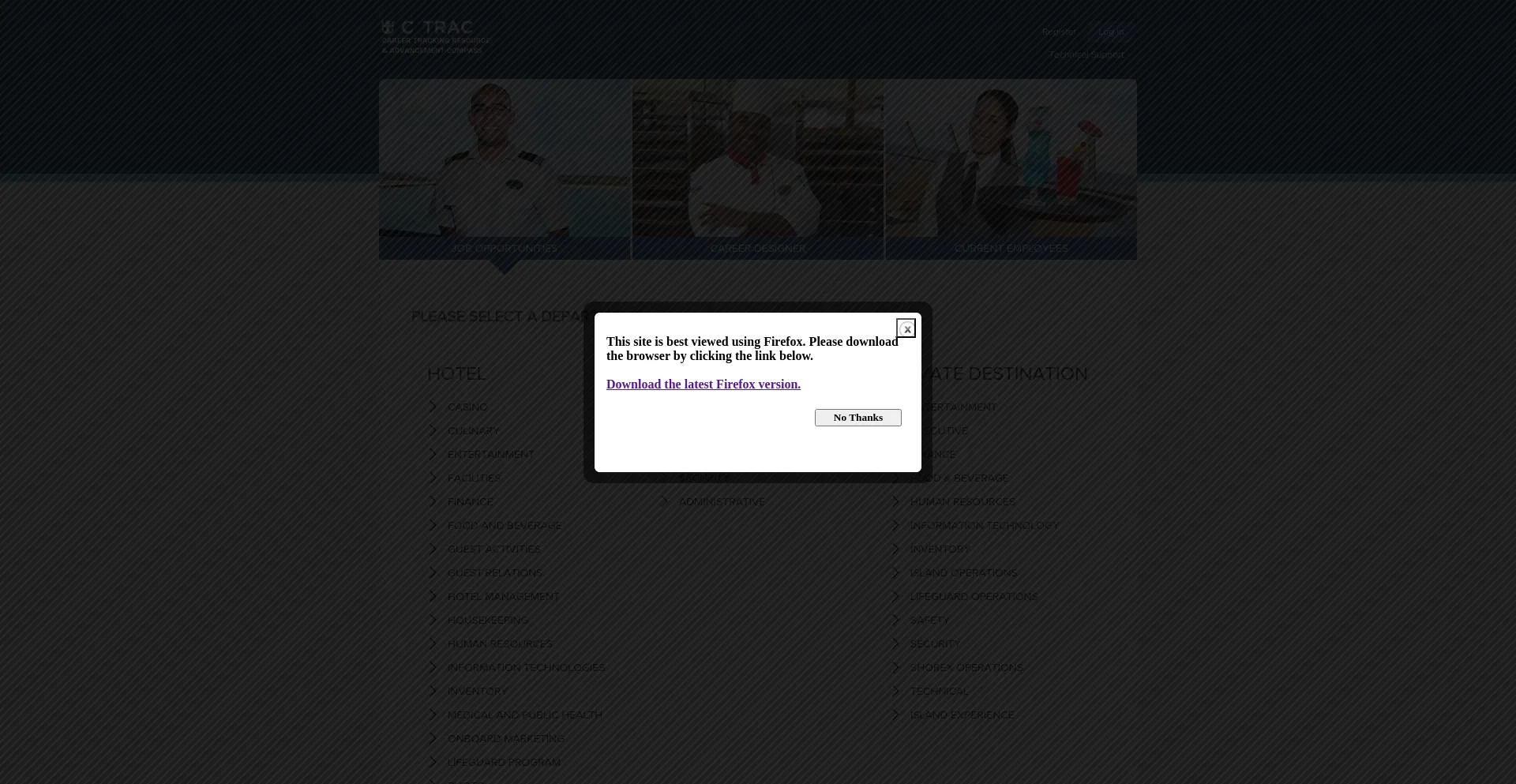 Website screenshot of Rclctrac.com