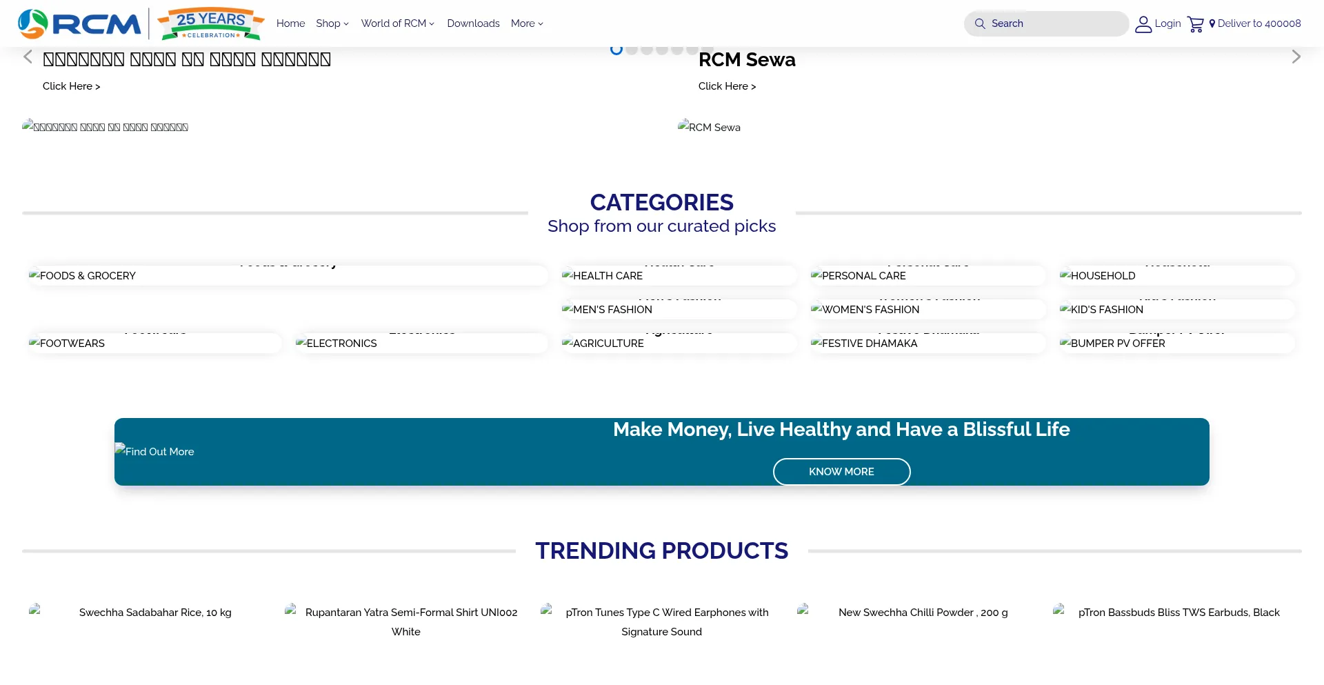 Website screenshot of Rcmworld.com