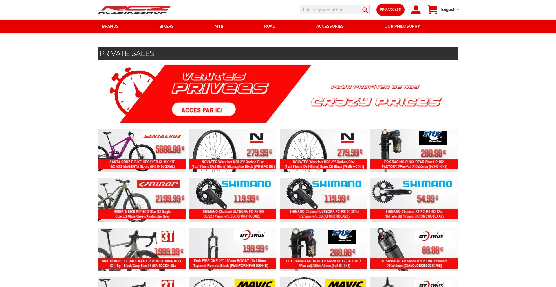 Rczbikeshop.com Screenshot