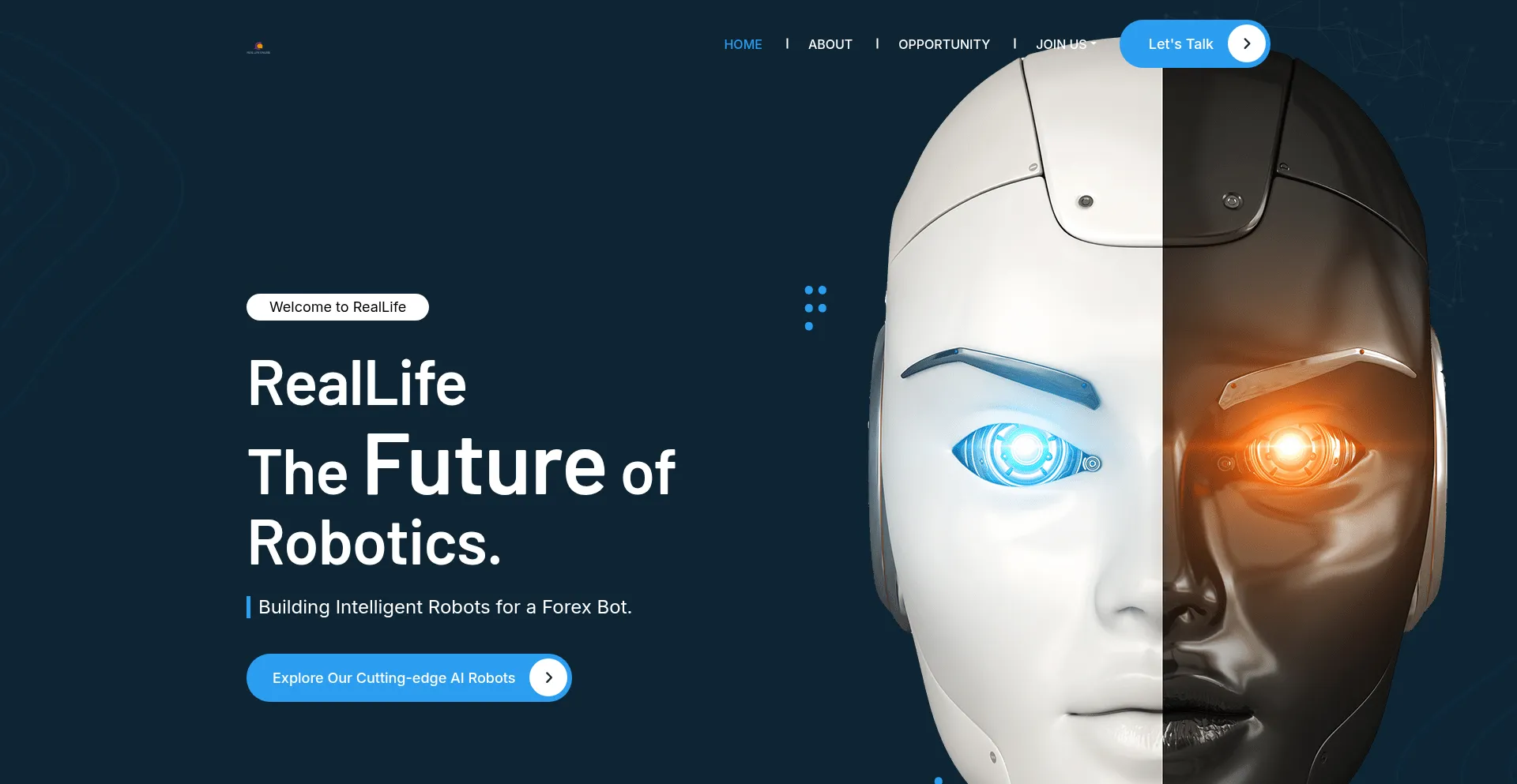 Website screenshot of Real-life-online.in