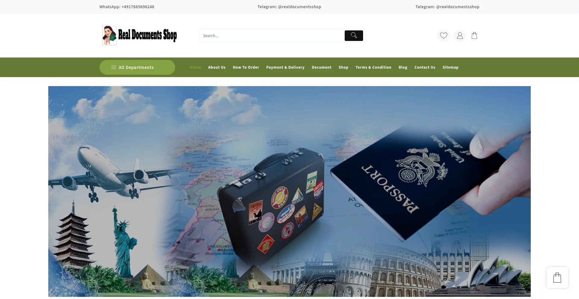 Website screenshot of Realdocumentsonline.com