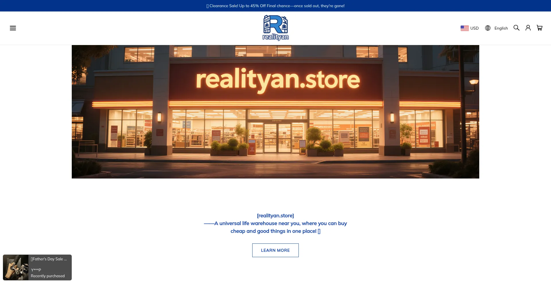 Website screenshot of Realityan.com