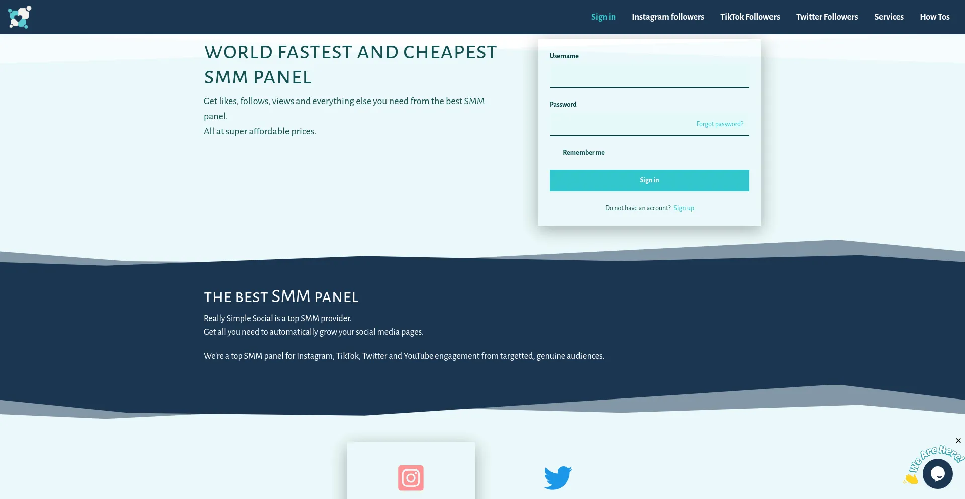 Website screenshot of Reallysimplesocial.com