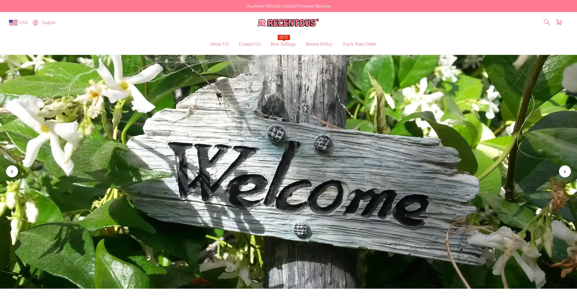 Website screenshot of Recentous.com
