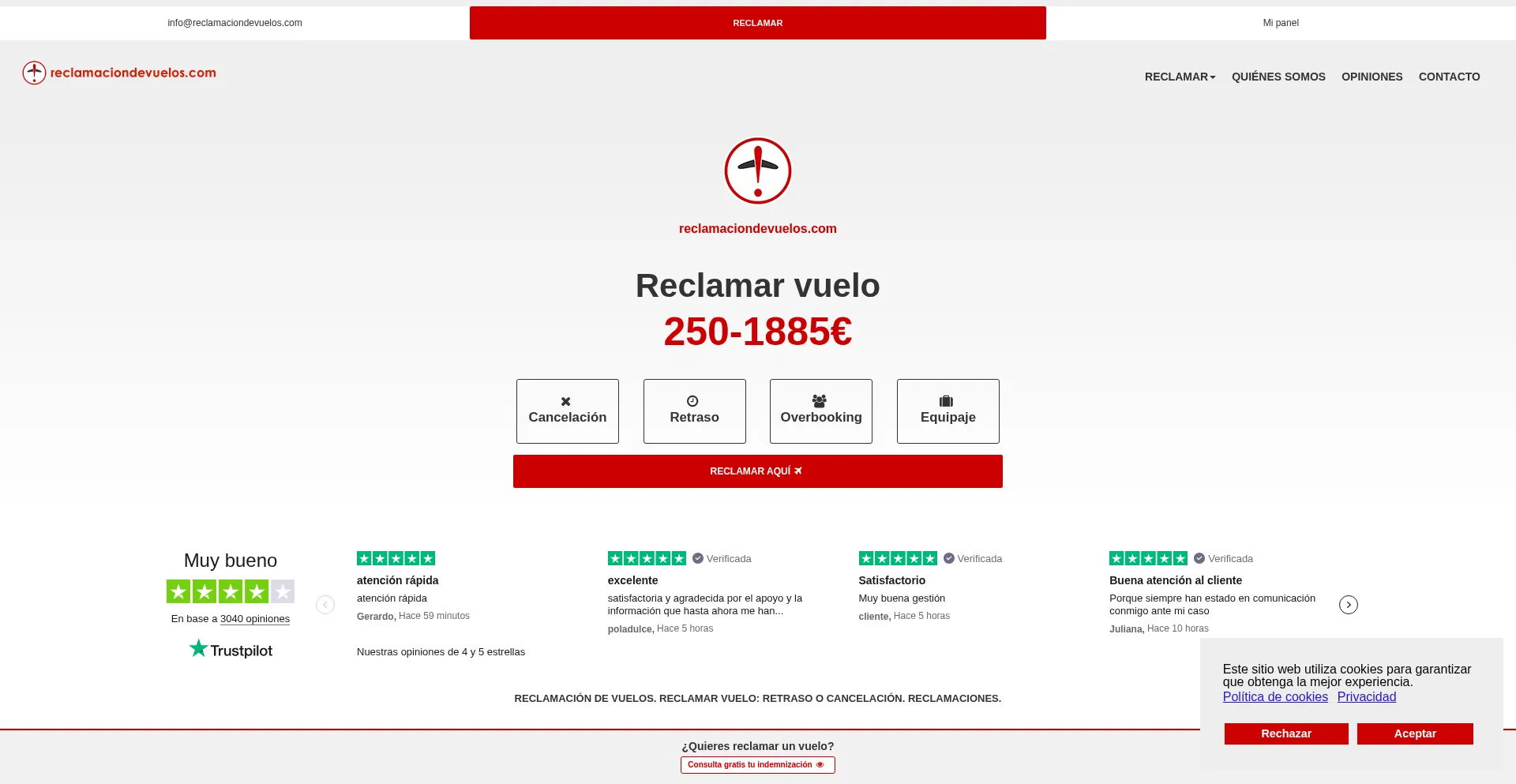Reclamaciondevuelos.com 安全可靠吗？