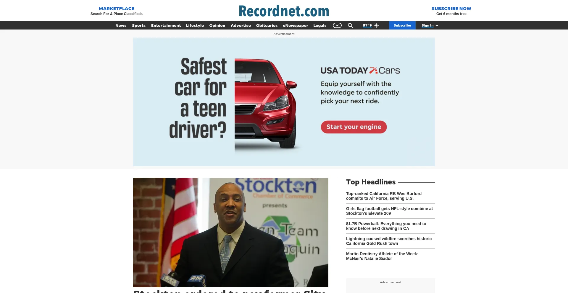Website screenshot of Recordnet.com