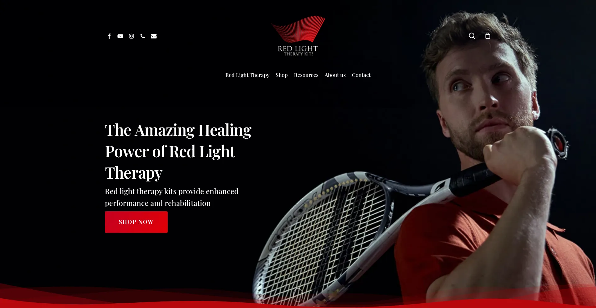 Website screenshot of Redlighttherapykits.com.au