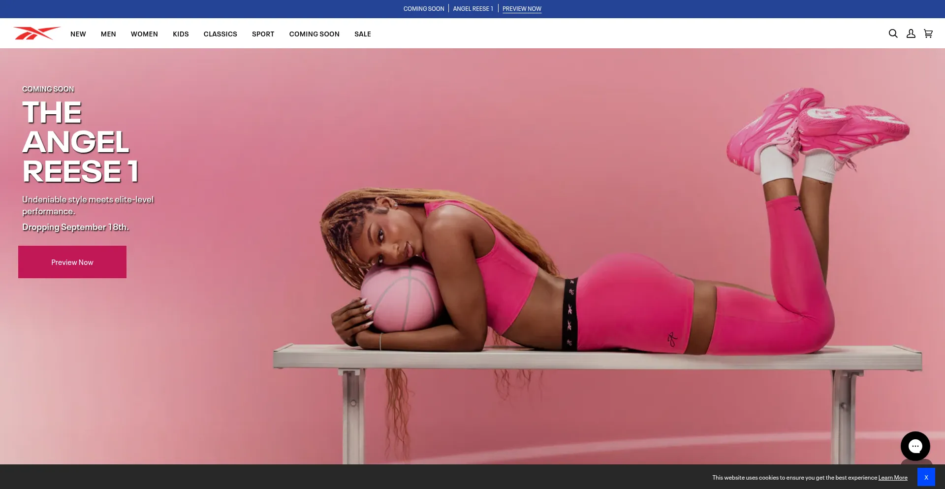 Website screenshot of Reeboknow.com