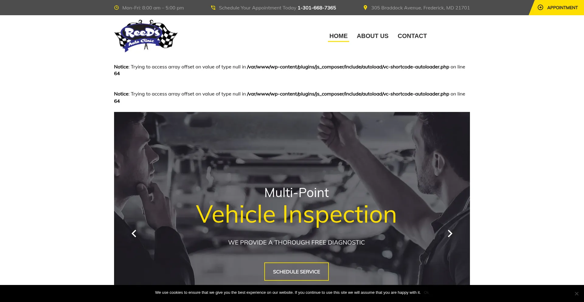 Website screenshot of Reedsautoclinic.com