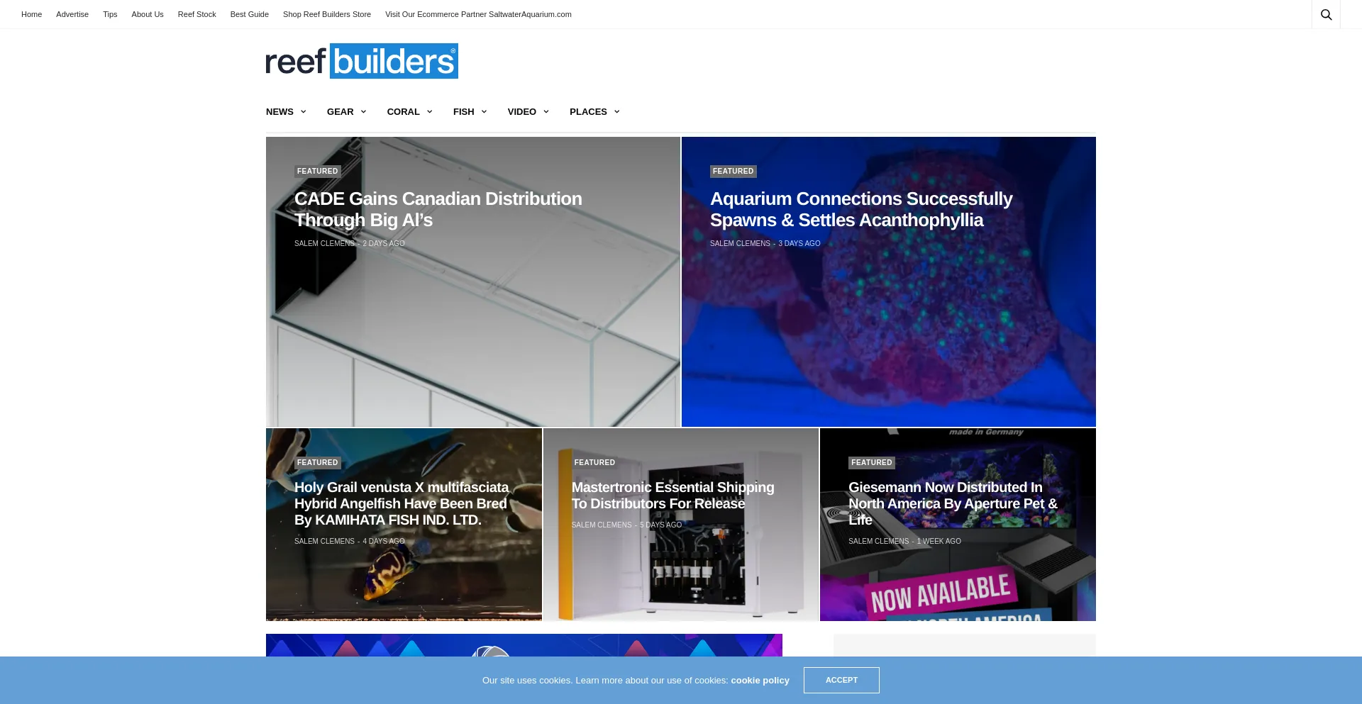 Website screenshot of Reefbuilders.com