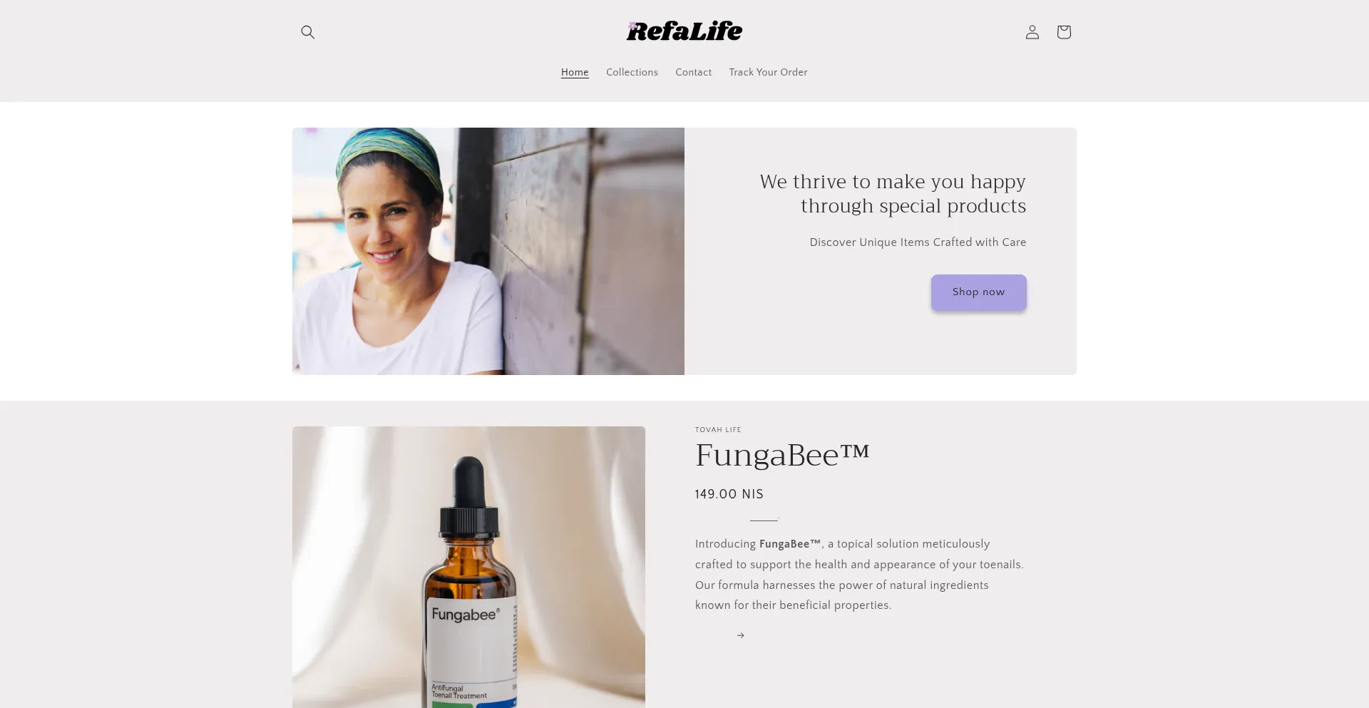 Website screenshot of Refalife.com