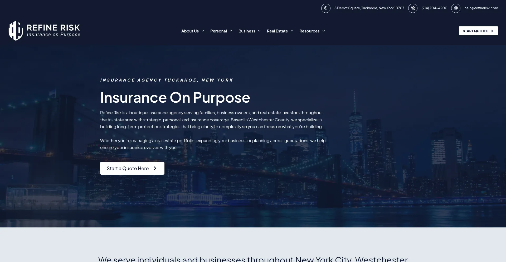 Website screenshot of Refinerisk.com
