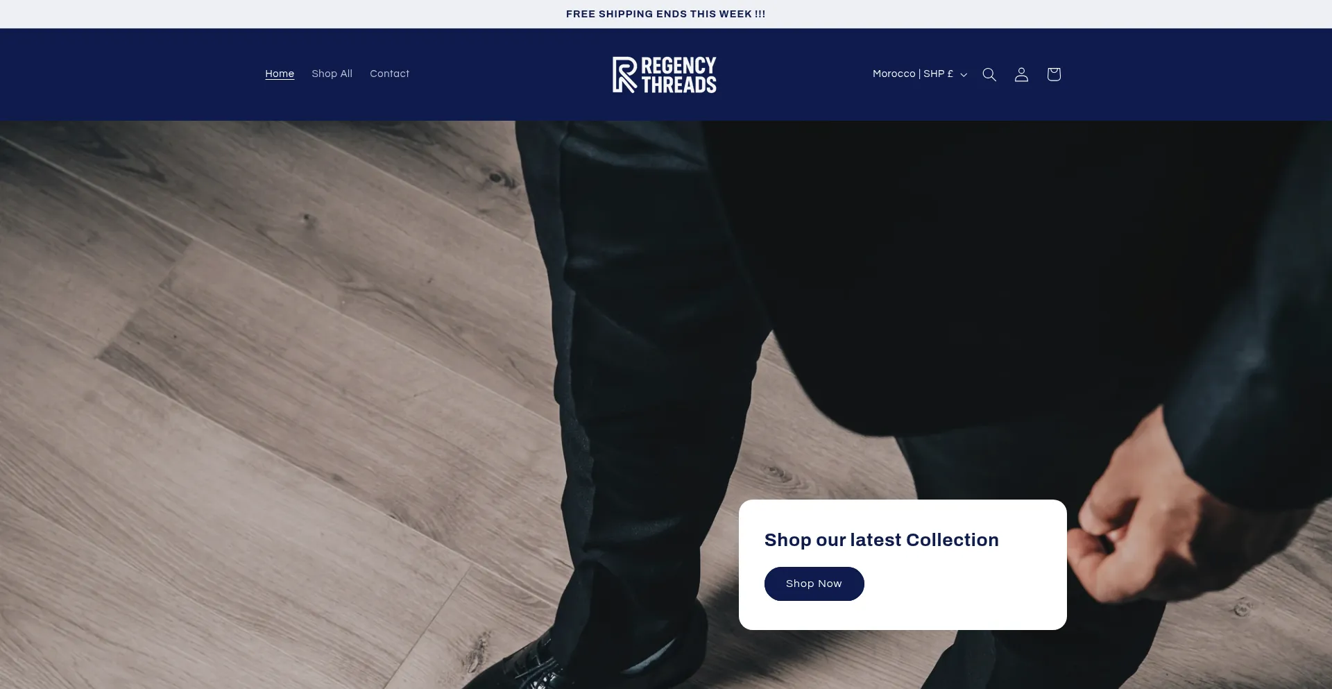 Website screenshot of Regencythreads.com