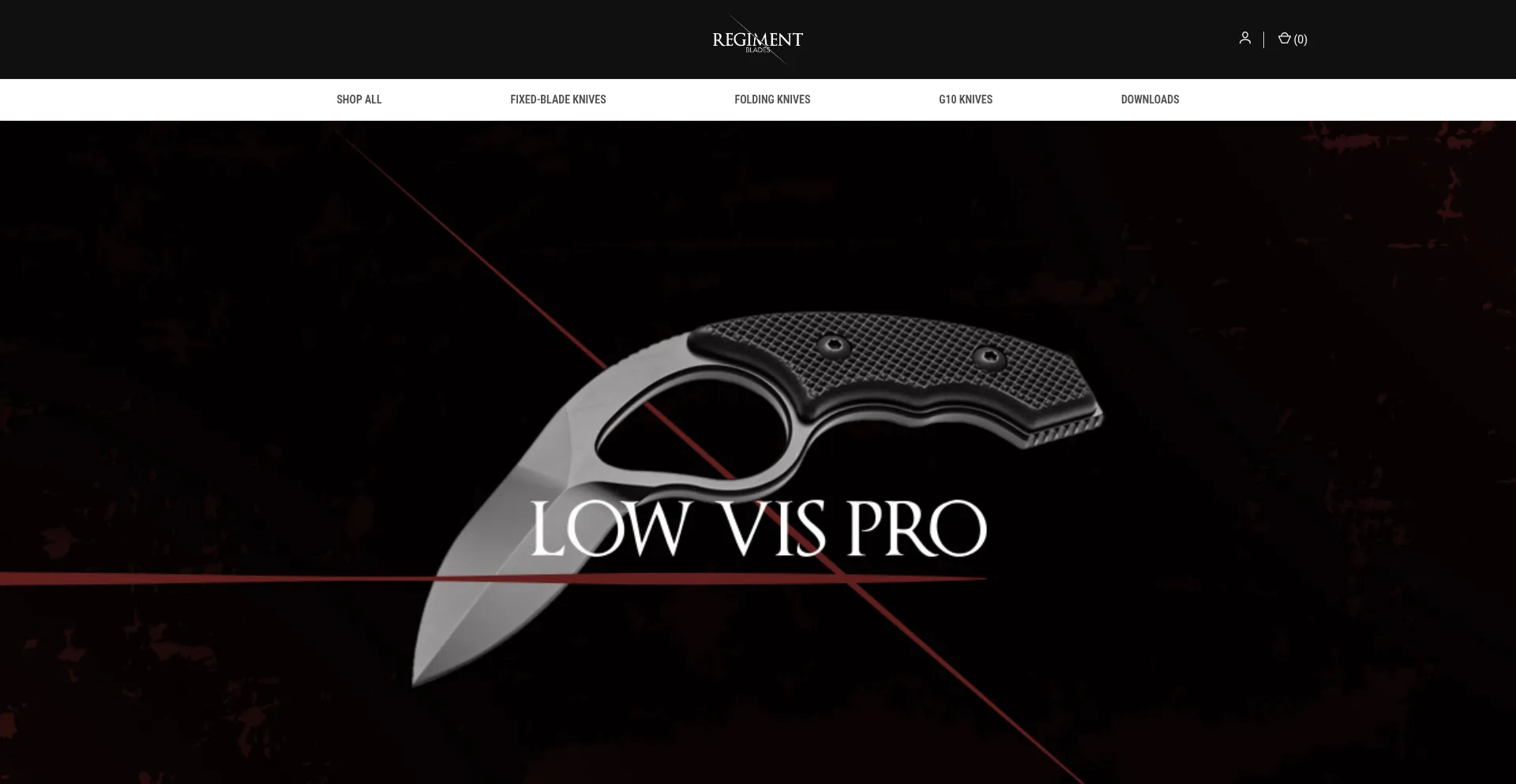 Website screenshot of Regimentblades.com