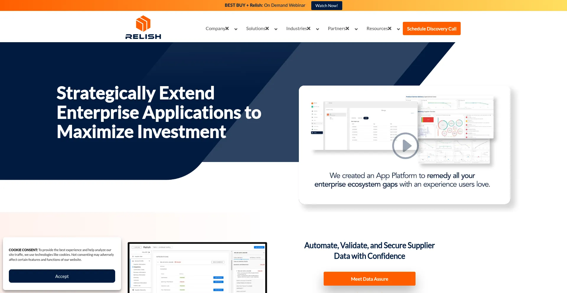 Website screenshot of Relishiq.com