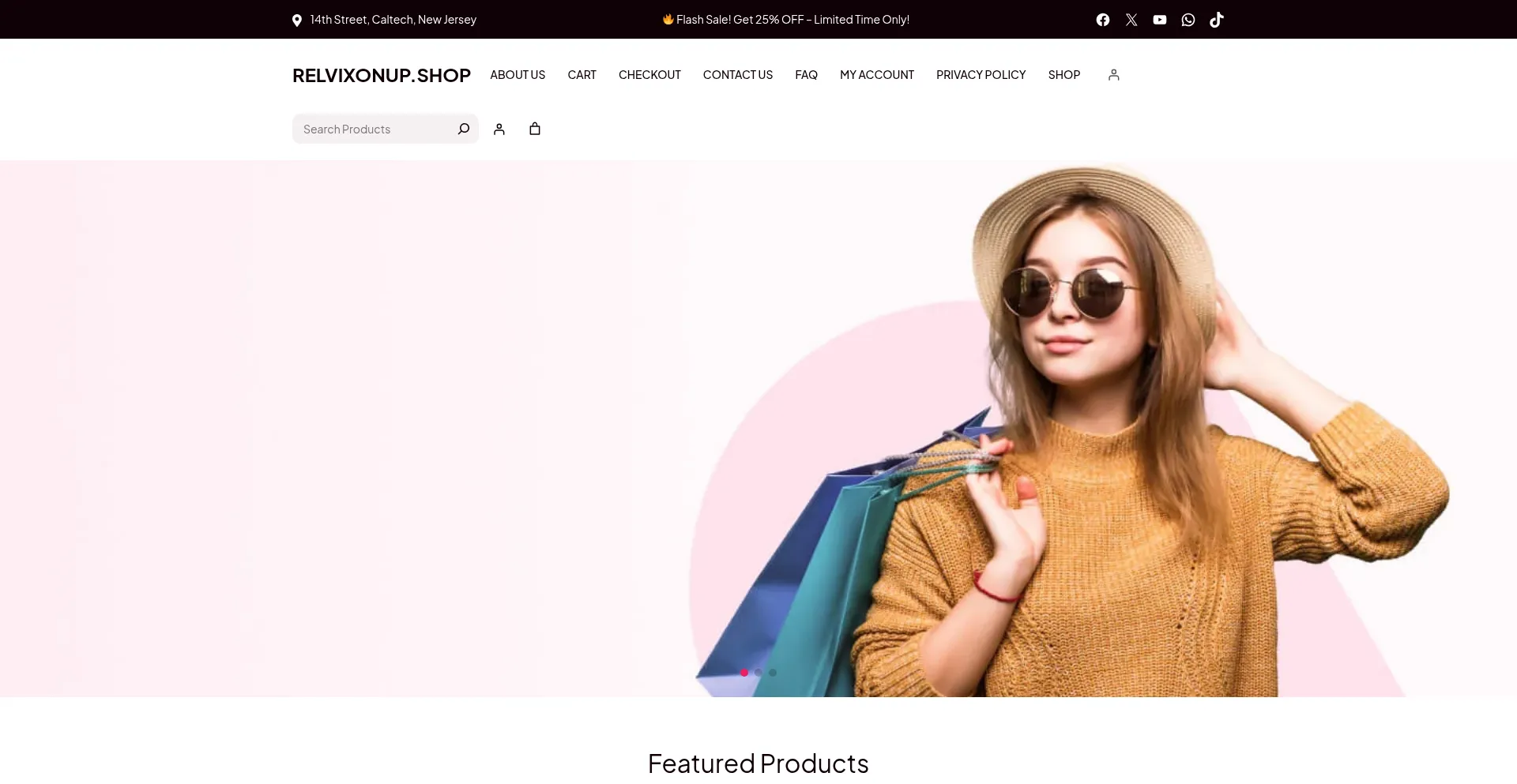 Website screenshot of Relvixonup.shop