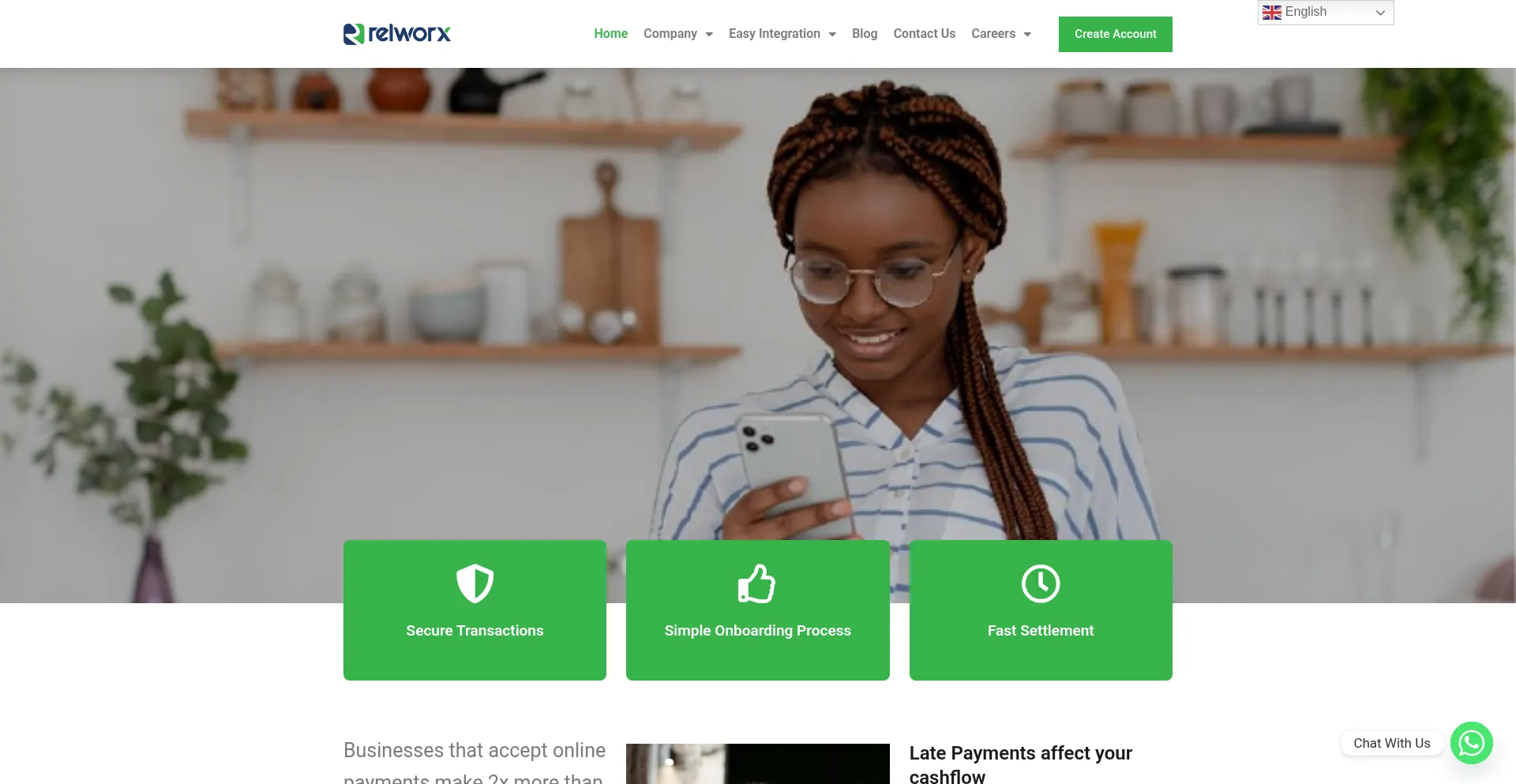 Website screenshot of Relworx.com