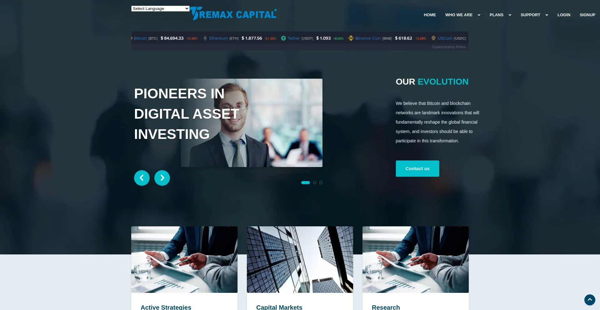 Website screenshot of Remaxcapitals.com