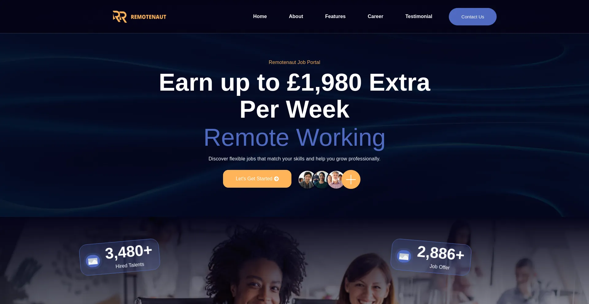 Website screenshot of Remotenaut.online