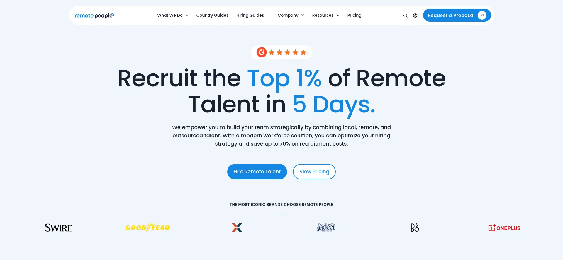 Website screenshot of Remotepeople.com