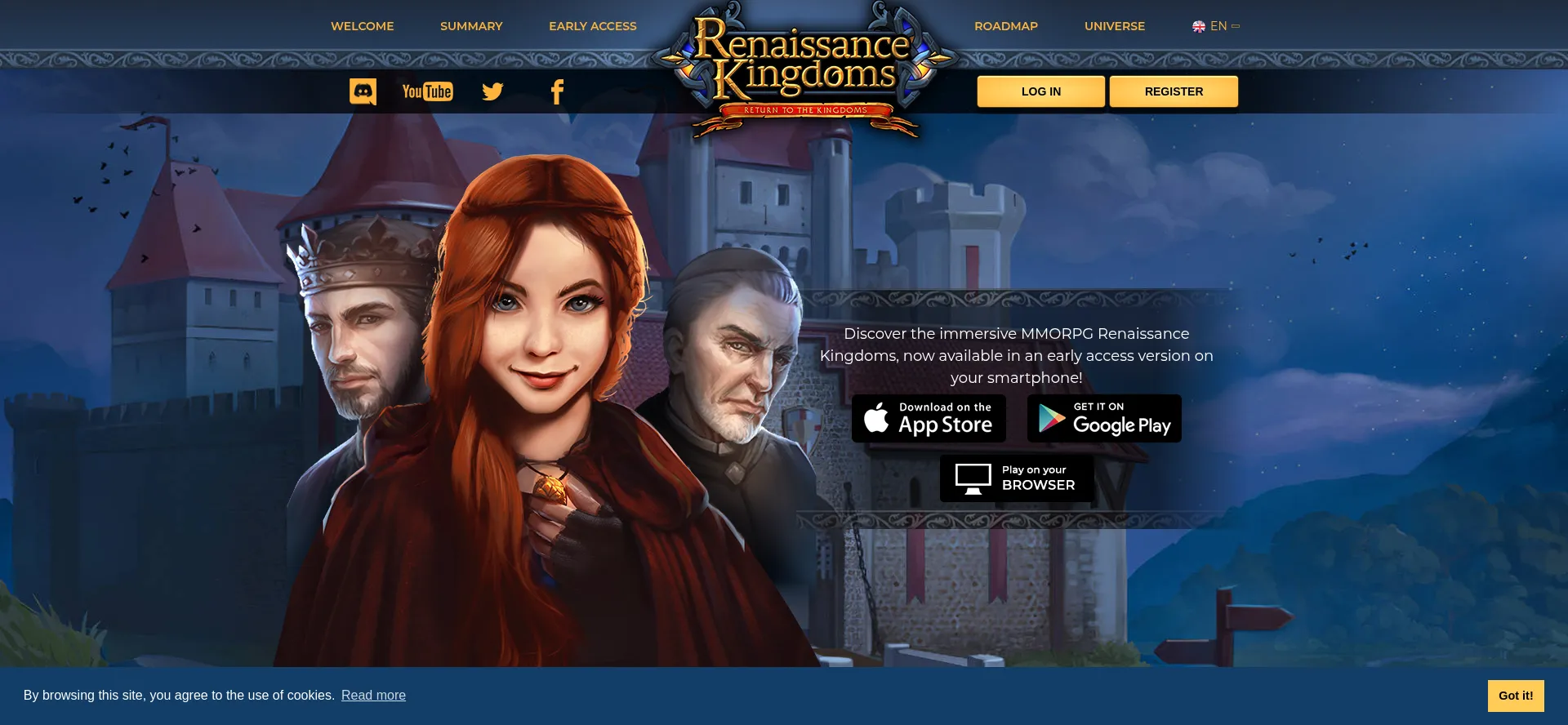 Website screenshot of Renaissancekingdoms.com