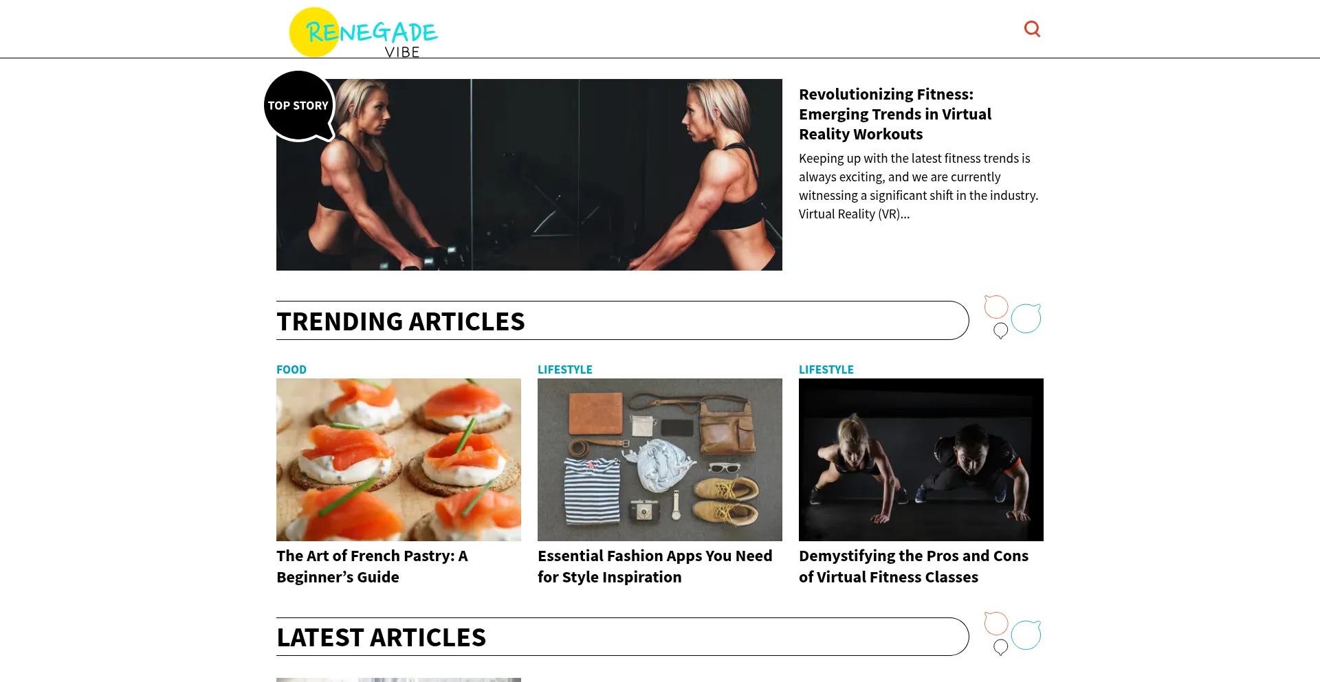 Website screenshot of Renegadevibe.com