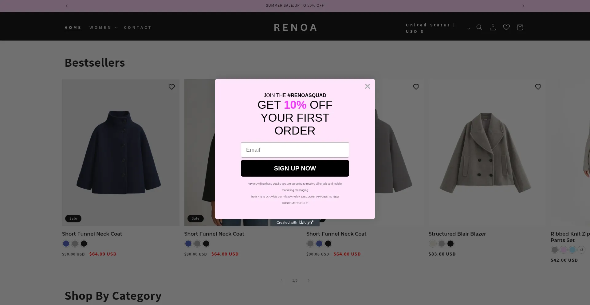 Website screenshot of Renoa.co.uk