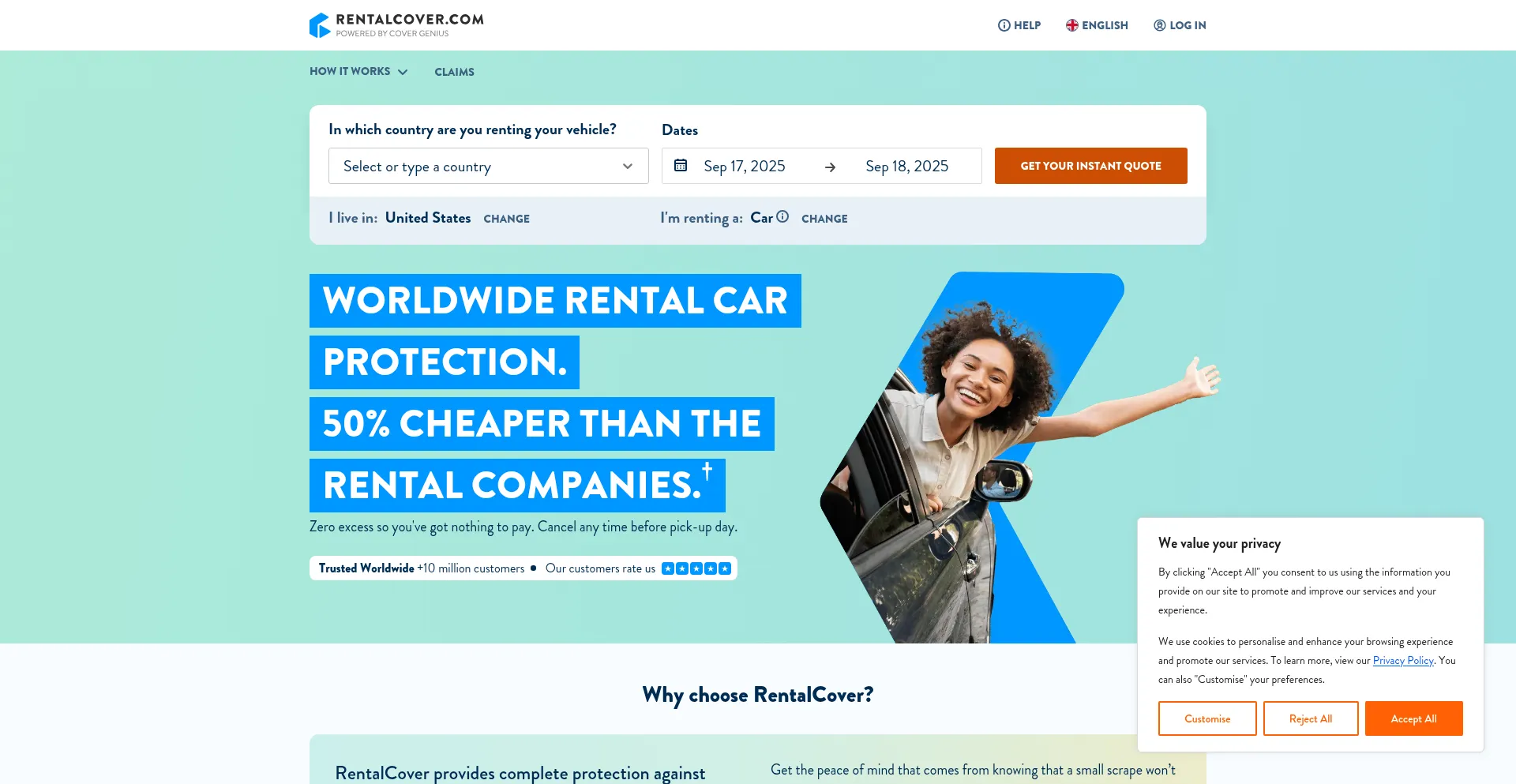 Rentalcover.com 安全可靠吗？
