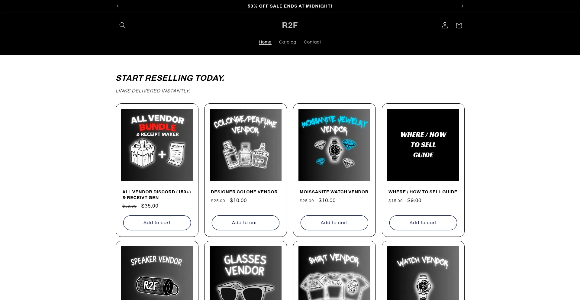 Website screenshot of Resell2freedom.com