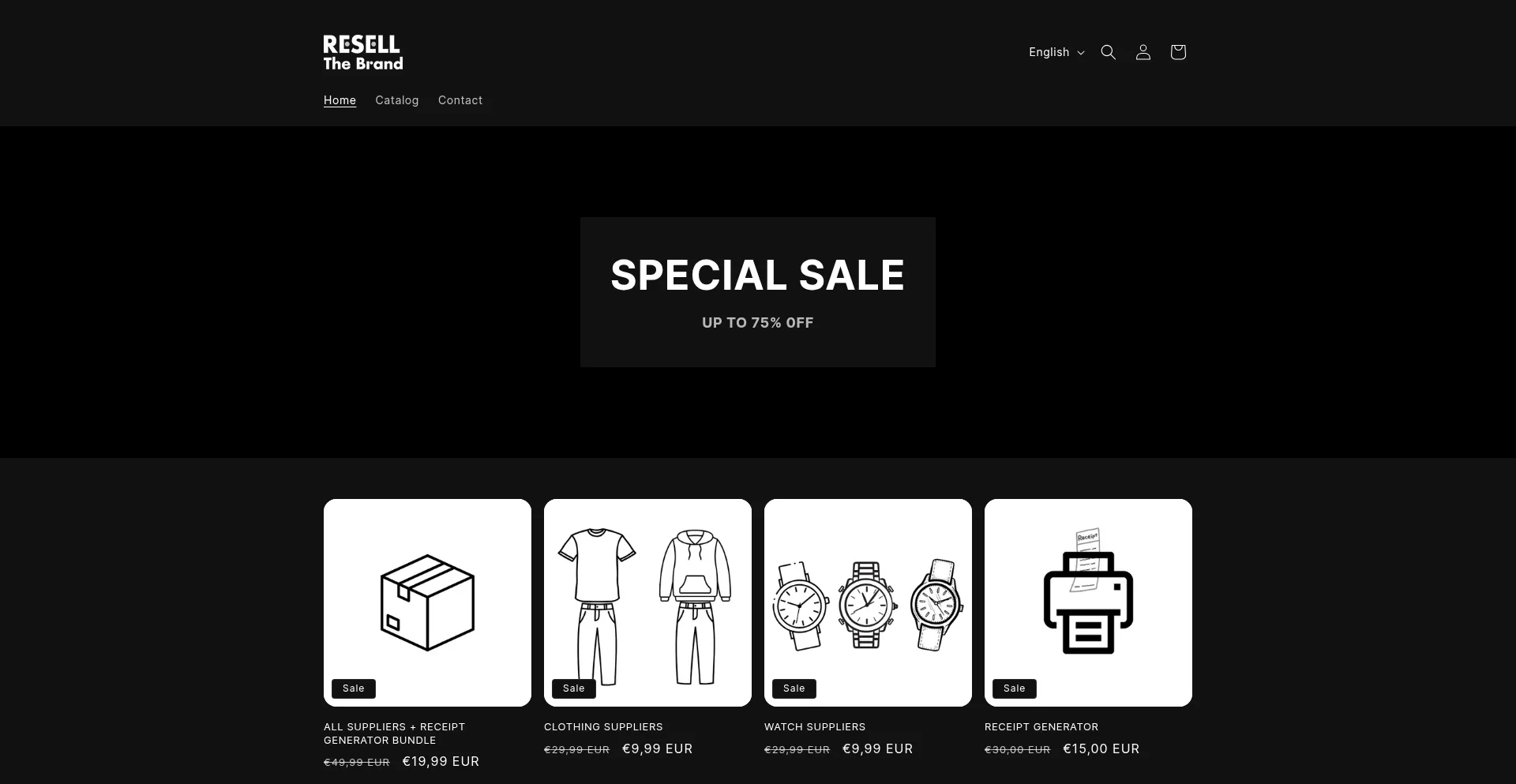 Website screenshot of Resellthebrand.com