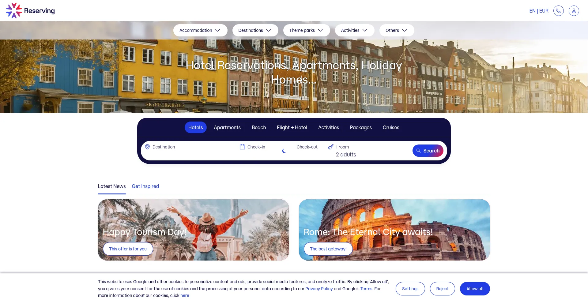 Reserving.com Screenshot