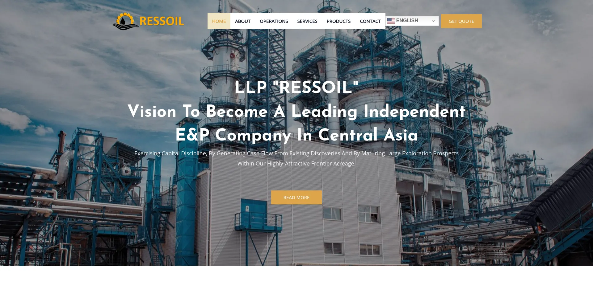 Website screenshot of Ressoil.kz