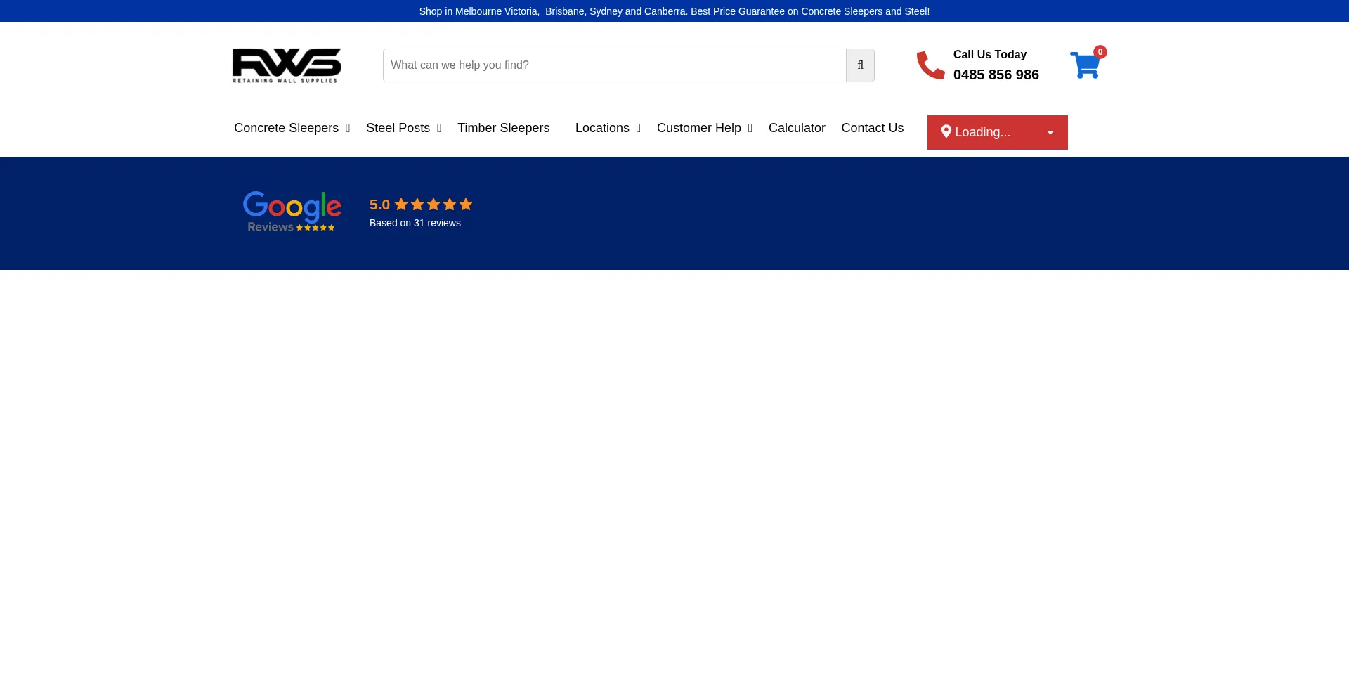 Retainingwallsupplies.com.au Screenshot