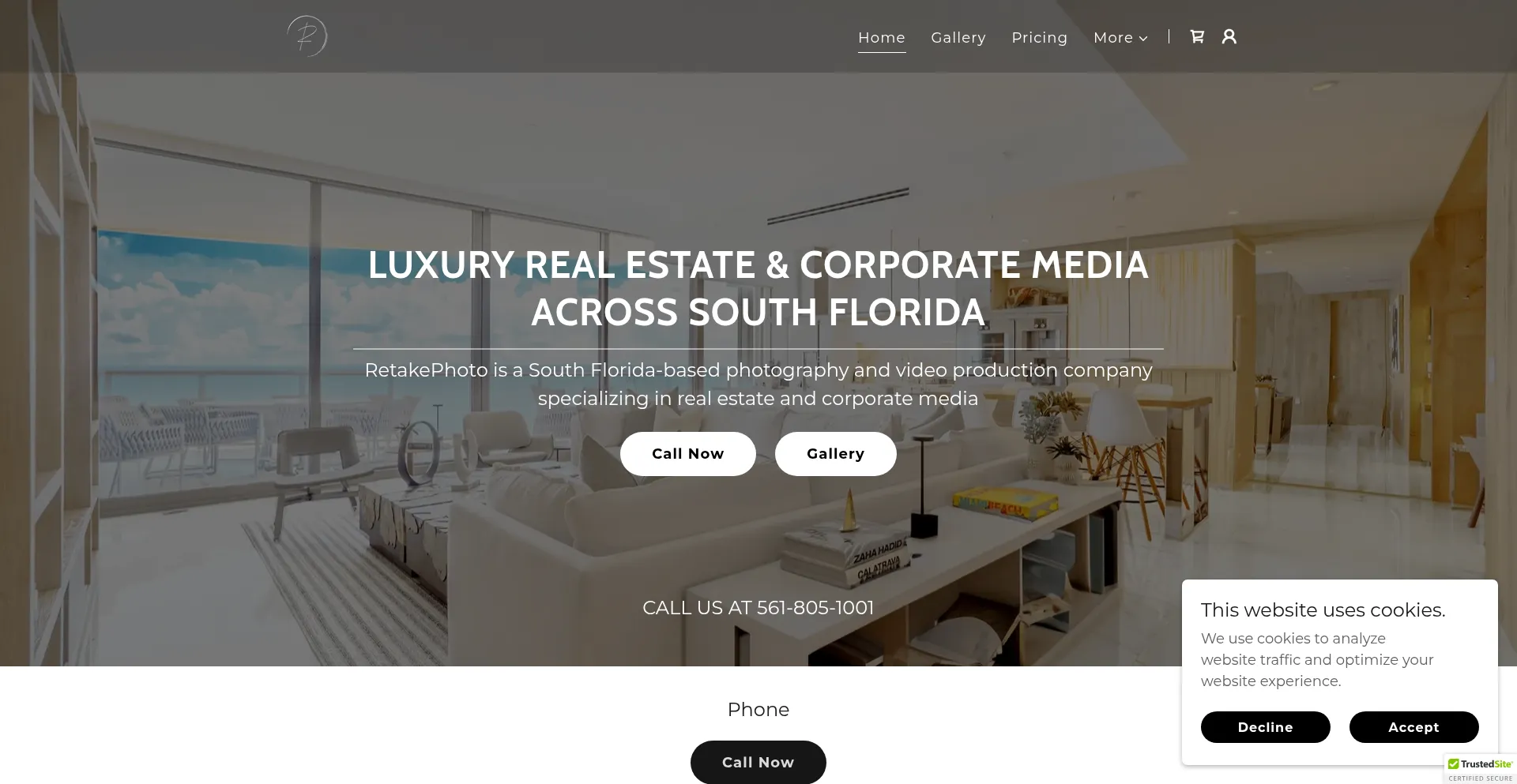 Website screenshot of Retakephoto.com
