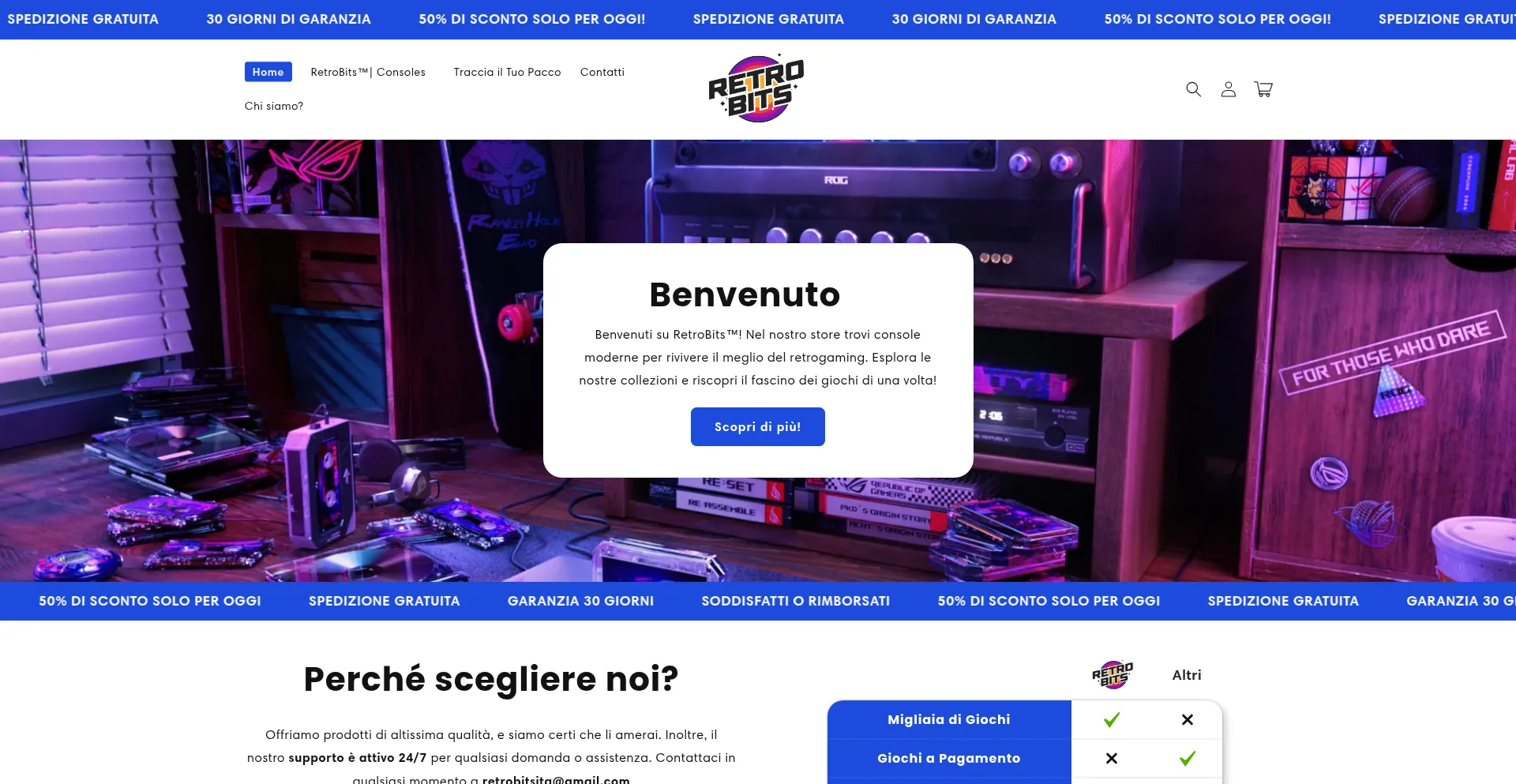 Website screenshot of Retrobitsitalia.com
