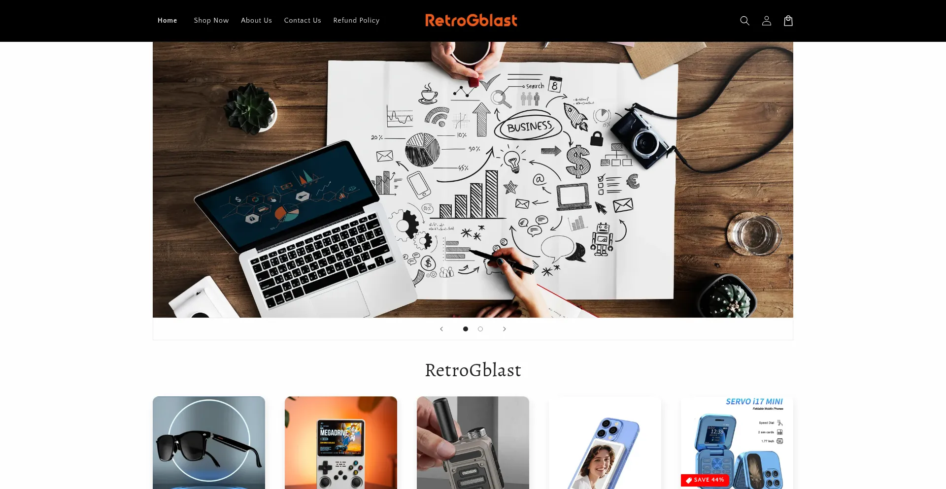 Website screenshot of Retrogblast.com