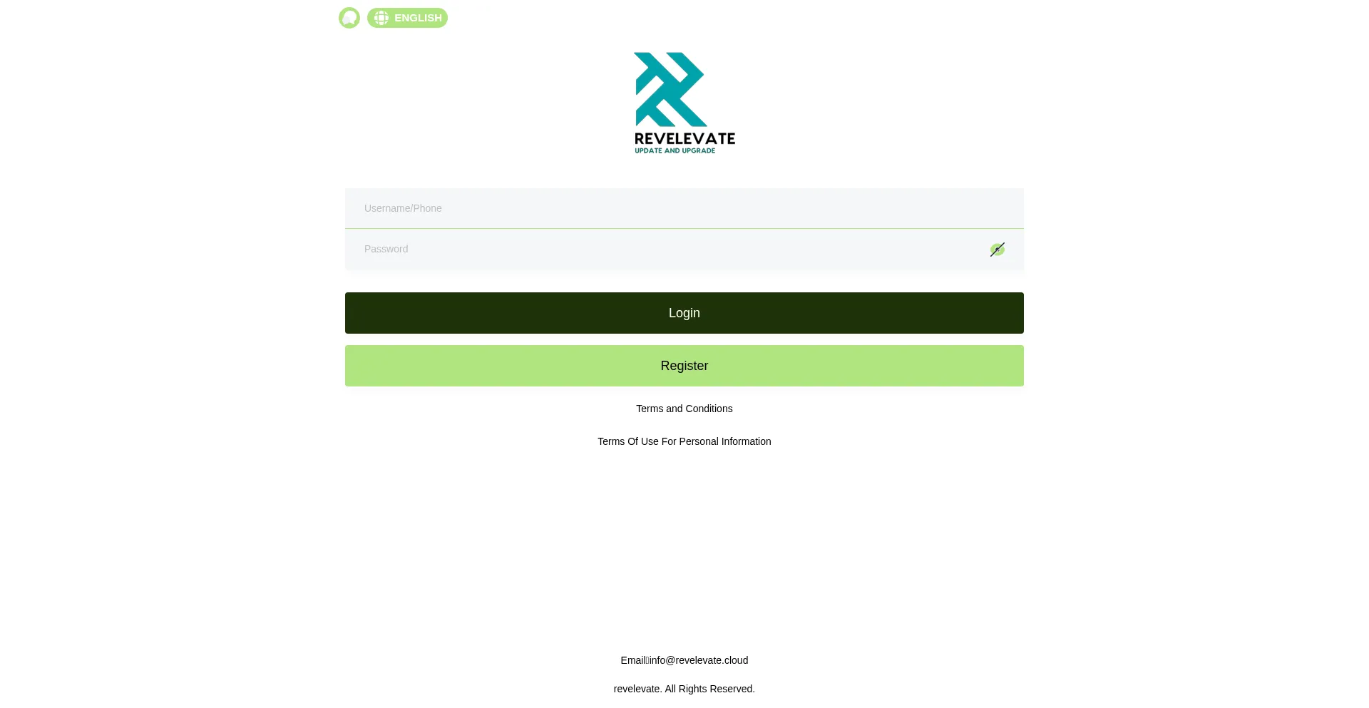 Website screenshot of Revelevate.top