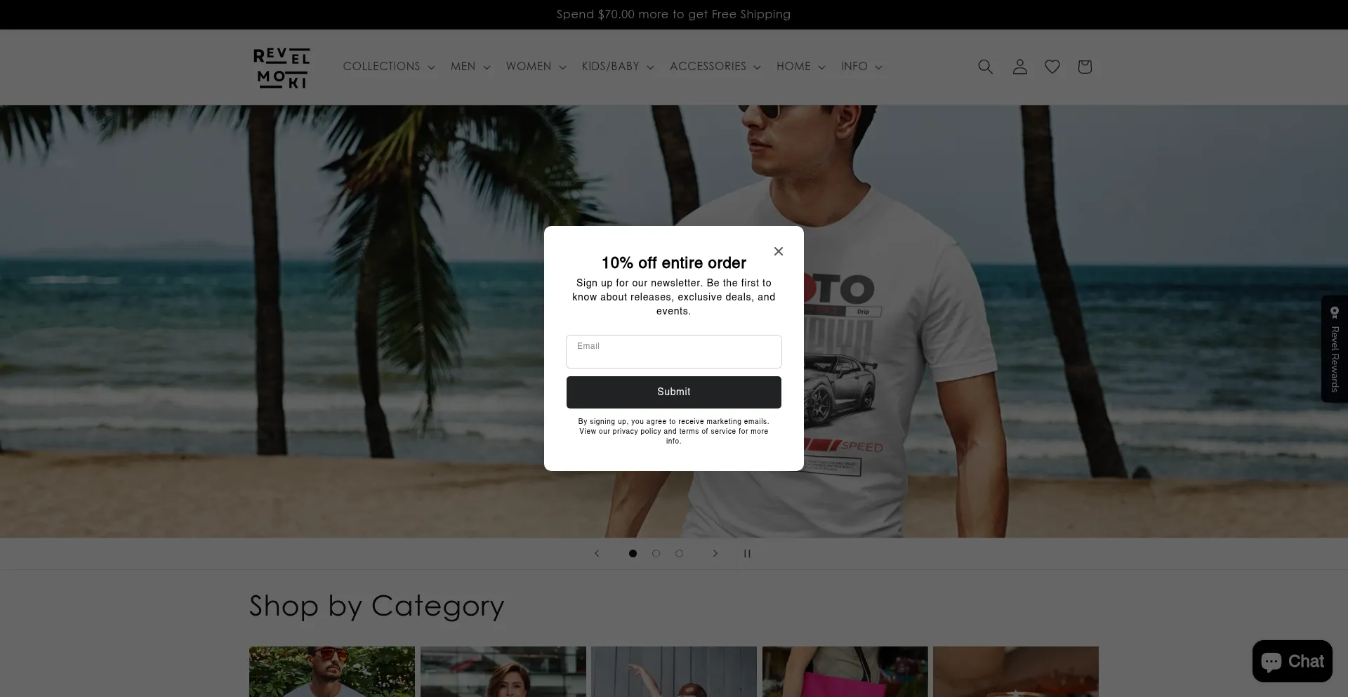 Website screenshot of Revelmoki.com