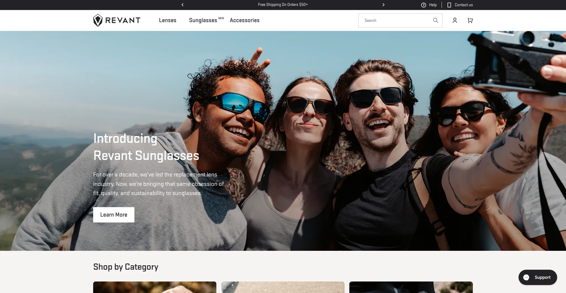 Website screenshot of Reventoptics.com