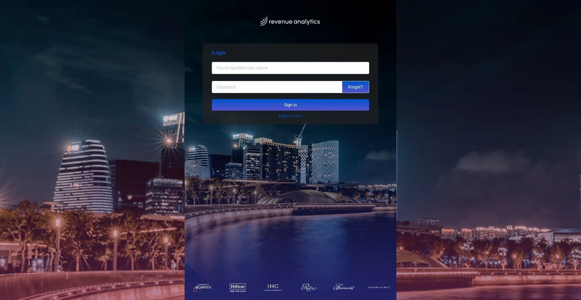 Website screenshot of Revenueanalyhotel.com