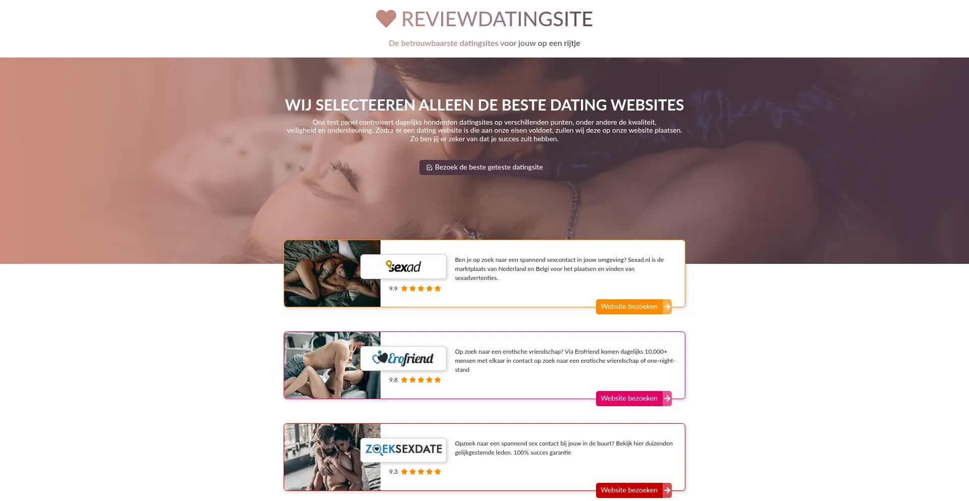 Website screenshot of Reviewdatingsite.com