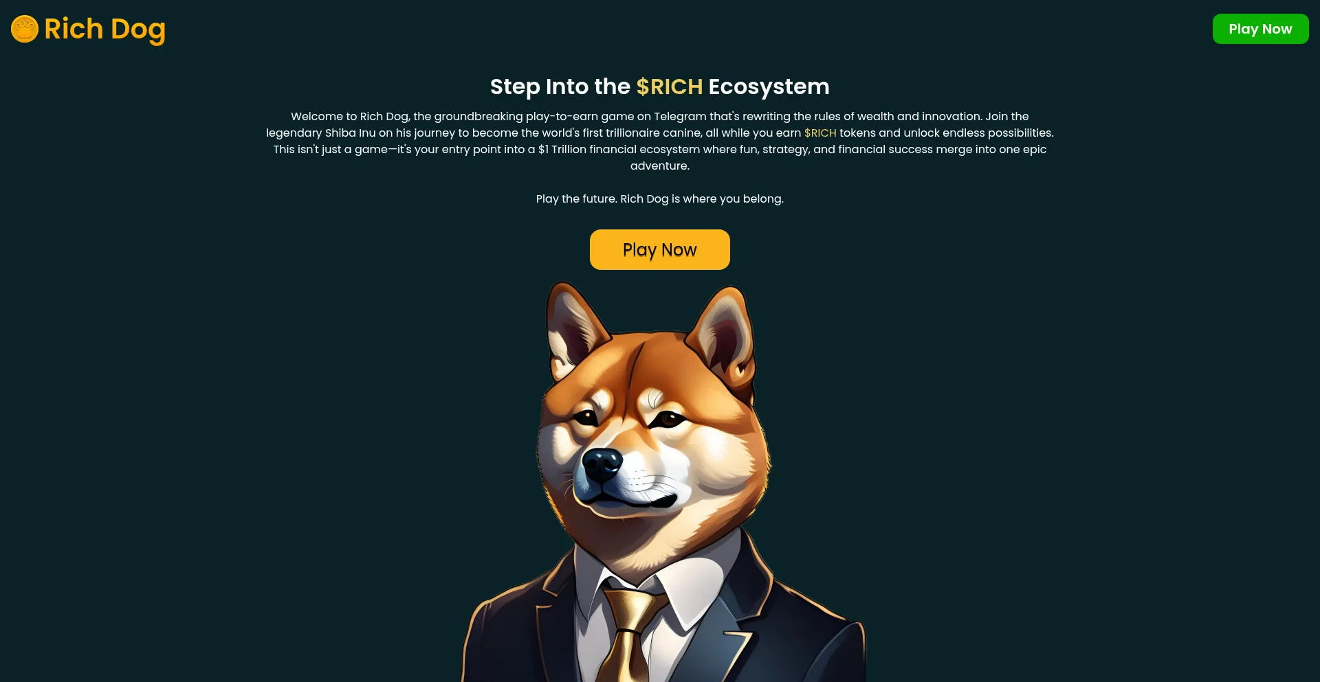 Website screenshot of Richdog.io